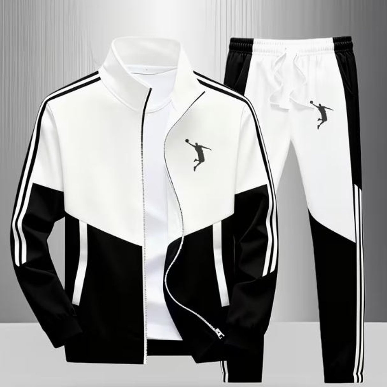 Image of Men's Plus Size Clothing Style Sporty Basketball Jump For Man Graphic Tracksuit For Adult Men Daily Wear Sportswear Holiday Gift, Plus Size