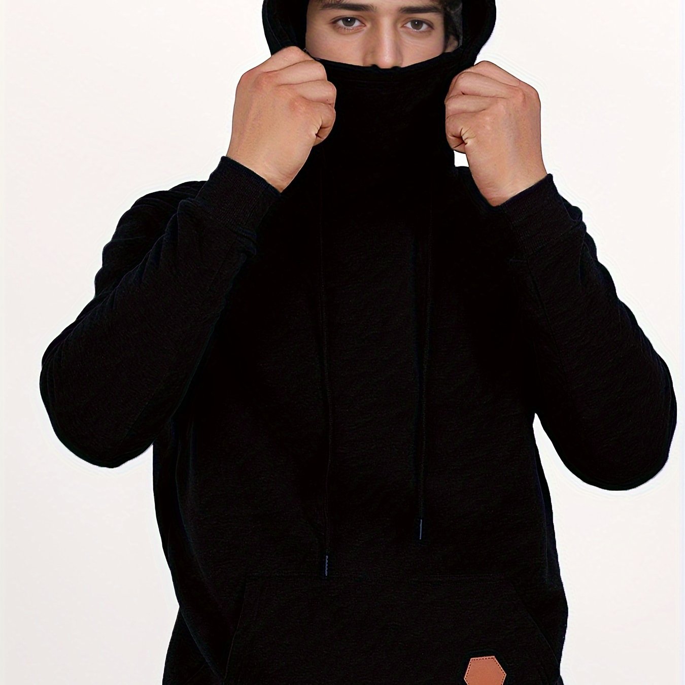TEMU Sports And Fitness Casual Hoodie, European And Autumn/winter Men's Hooded Long-sleeve Fleece Hoodie Outdoor Casual Men's Face Mask Hoodie Top