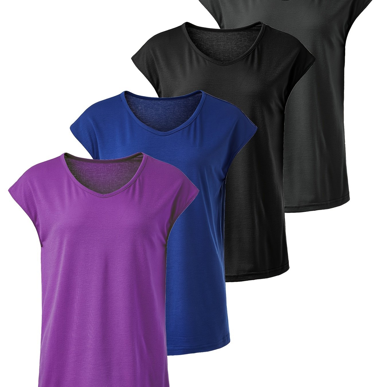 Women's Casual Sport T-shirt 4pcs Set