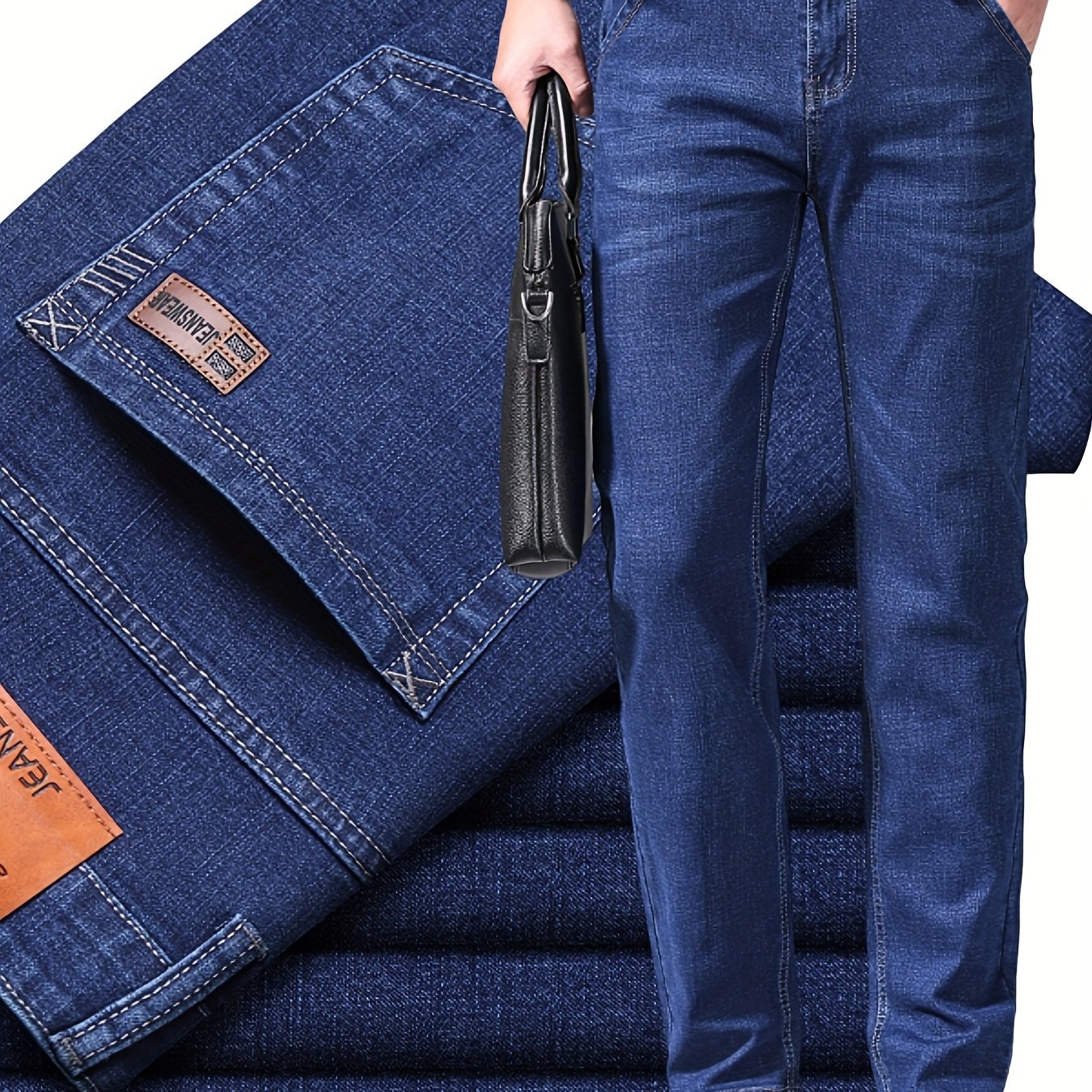 Plus Size Men's Denim High Quality Business Men's Pants Extra Large Size Elastic Comfortable Trendy Fashion Long Pants Style