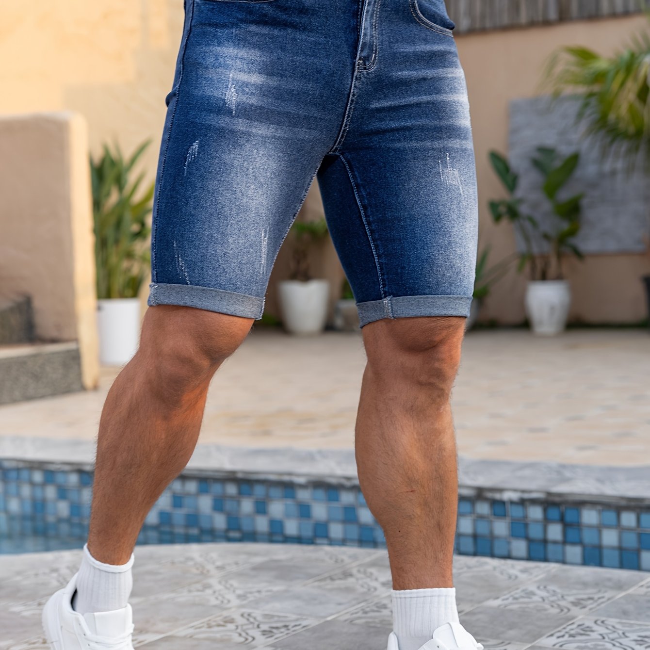 Men's Spring/summer Stretch Casual Denim Shorts