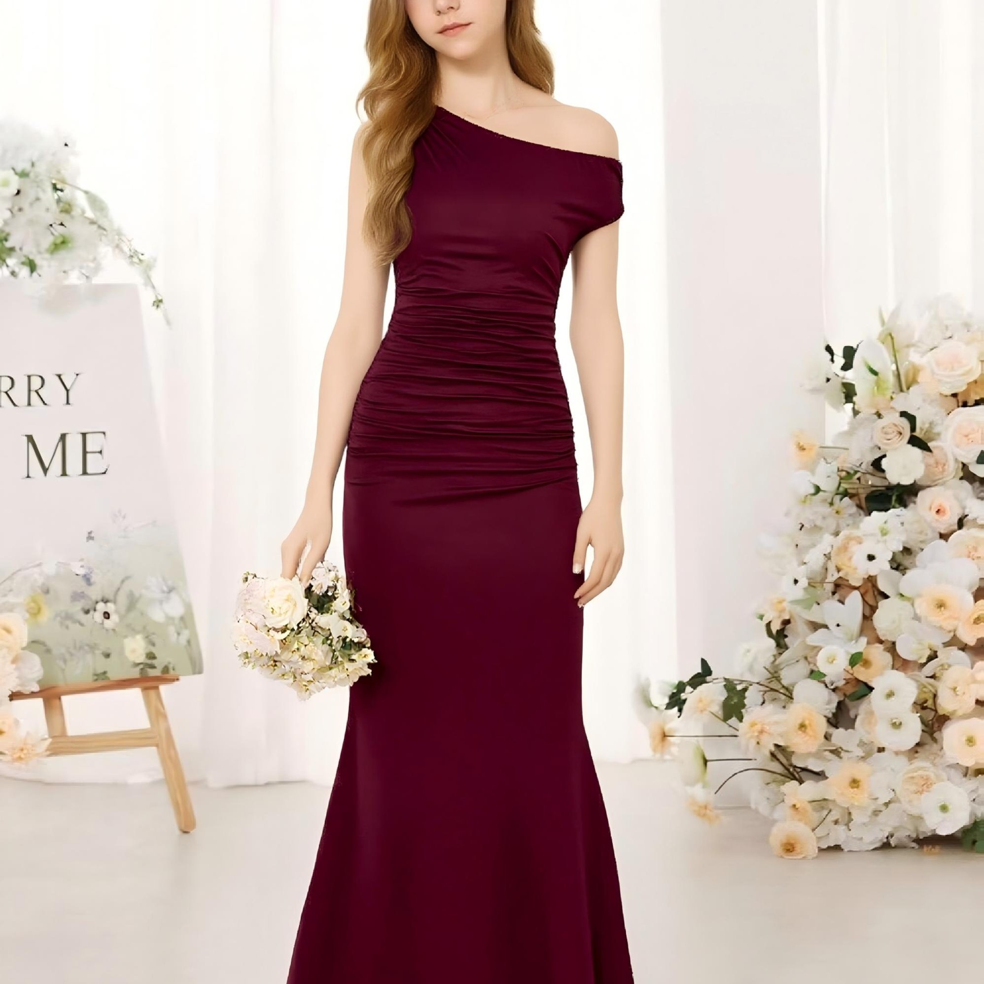 E-shop Trägerloses Trägerkleid für Mädchen für Frühling/Sommer, schmal geschnittenes Meerjungfrau-Midi-Kleid mit Trägerlos-Design, dehnbare geraffte