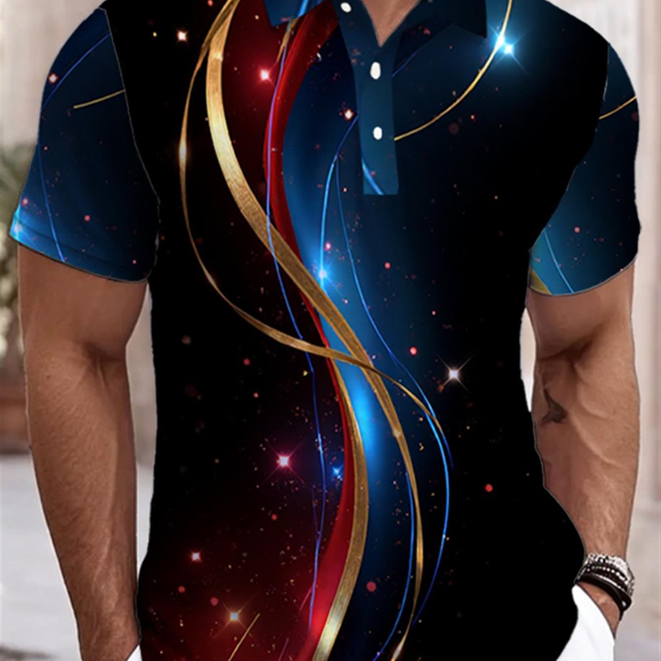 TEMU Printed Design Not Textured "men's Short Sleeved Shirt With Casual Print Design, Soft Top, Suitable For Daily Wear And Outdoor Activities, Plus