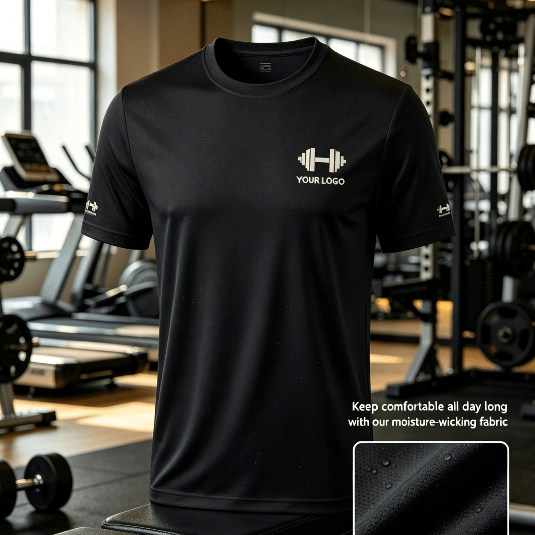 TEMU Camiseta Personalizada para Hombre, 3 Áreas Personalizables, Impresión Personalizada de Foto/Texto/Logo, Camiseta de Secado Rápido, Camiseta sin
