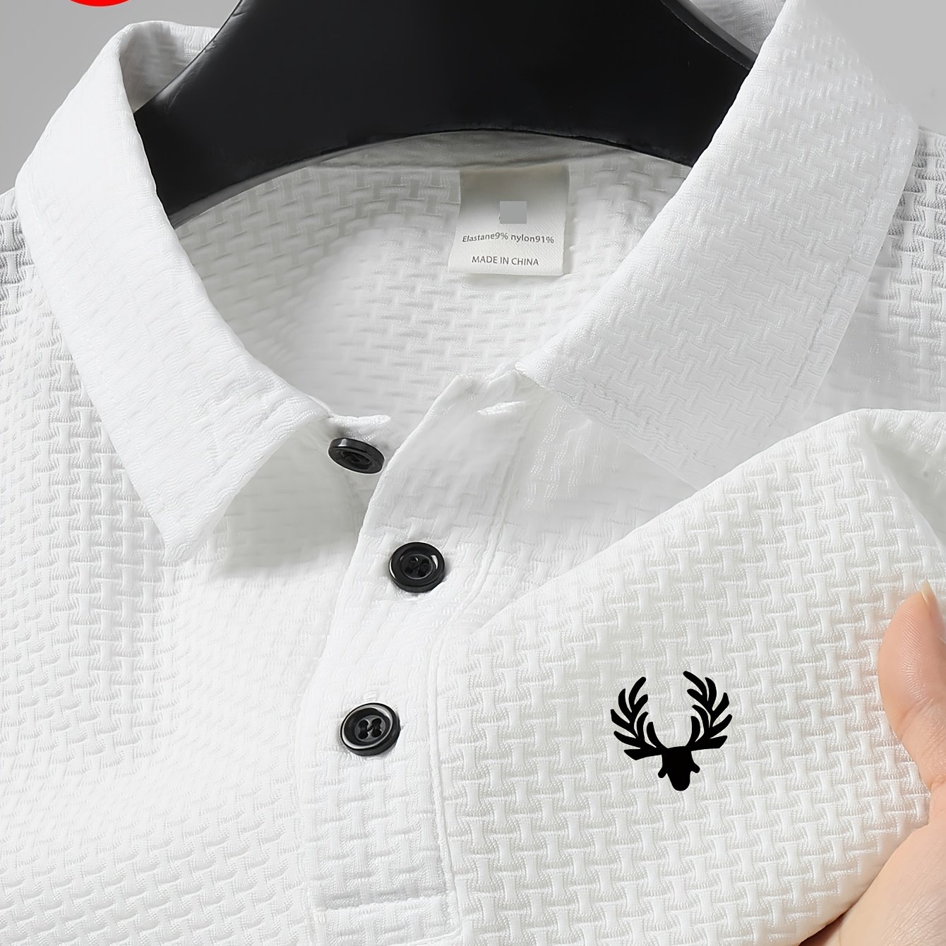TEMU Plus Size Men's Shirt Shirt, Size B, 2xl-6xl Optional New Jacquard Fabric Comfortable And Cool, Printed Deer Head Pattern, Short-sleeved Lapel