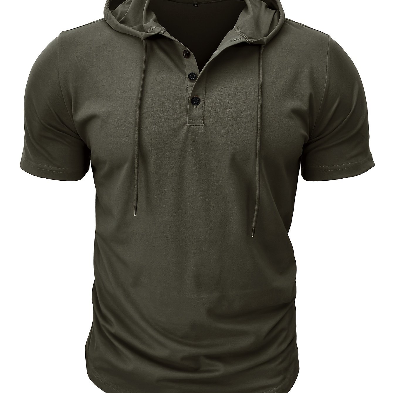 Cross-border Men's Sports Fitness Short Sleeve T-shirt, Hooded Top, Henley Shirt
