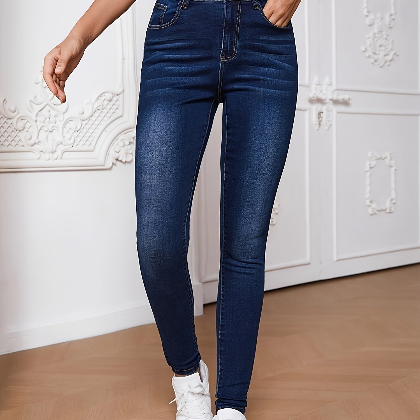 High-waisted Stretch Slim Jeans 100 Tower