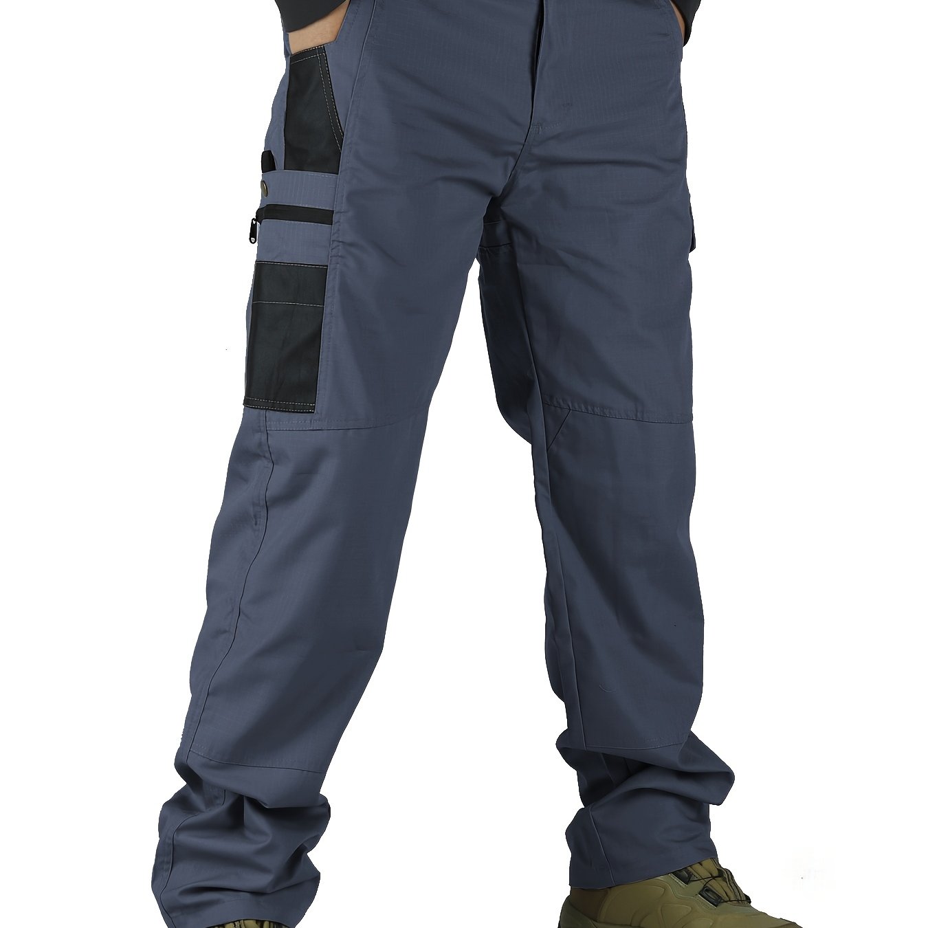 TEMU Men's Tactical Cargo Pants | Heavy-duty Work Trousers With Multiple Utility Pockets, Adjustable Waistband - Ideal For Hiking, Construction, And