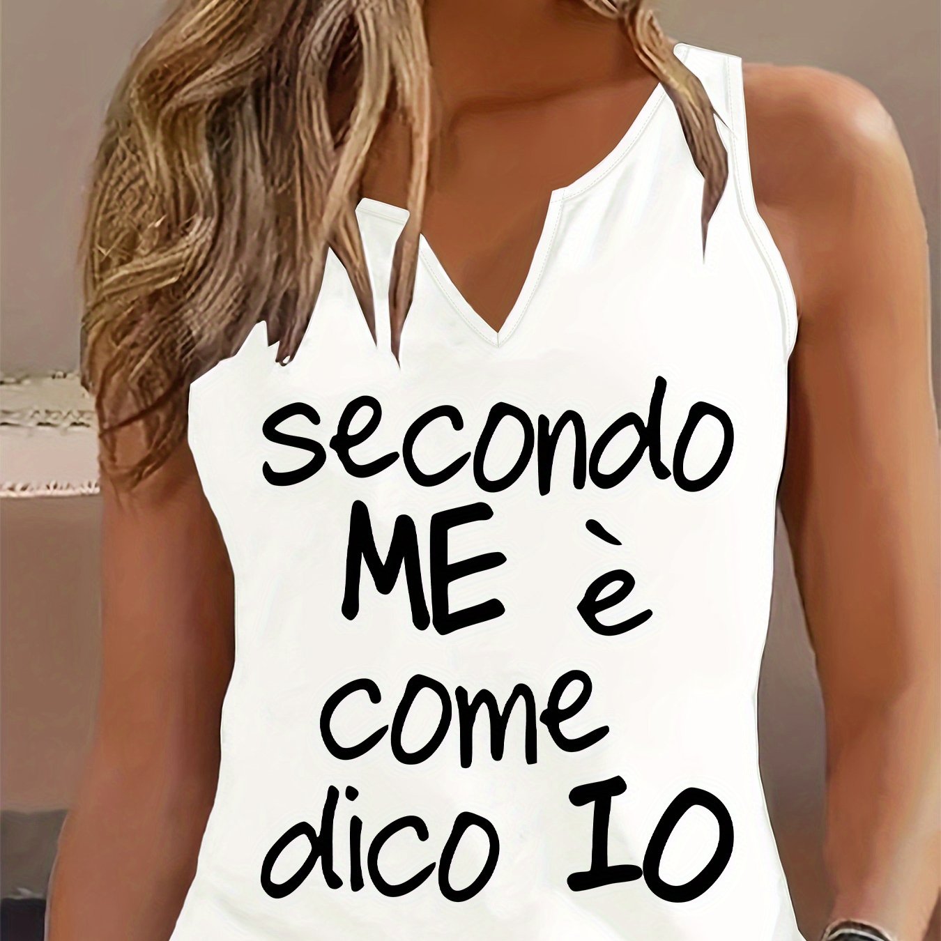 TEMU Graphic Print Tank Top, Sleeveless Casual Top For Summer & Spring, Women's Clothing