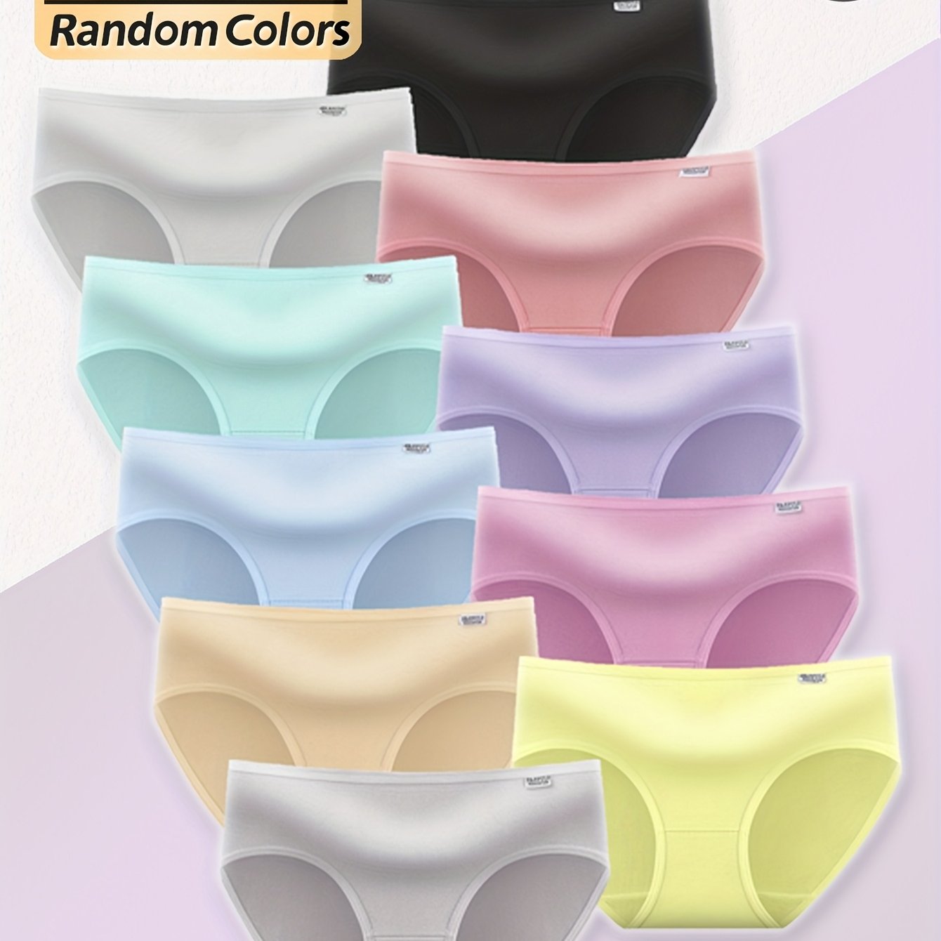 Image of 10pcs Dopamine-colored Cute Girls Undergarments, Soft Comfy Lovely Underwear For Teen Female, High Quality Triangle Briefs & Affordable Panties For Teenager