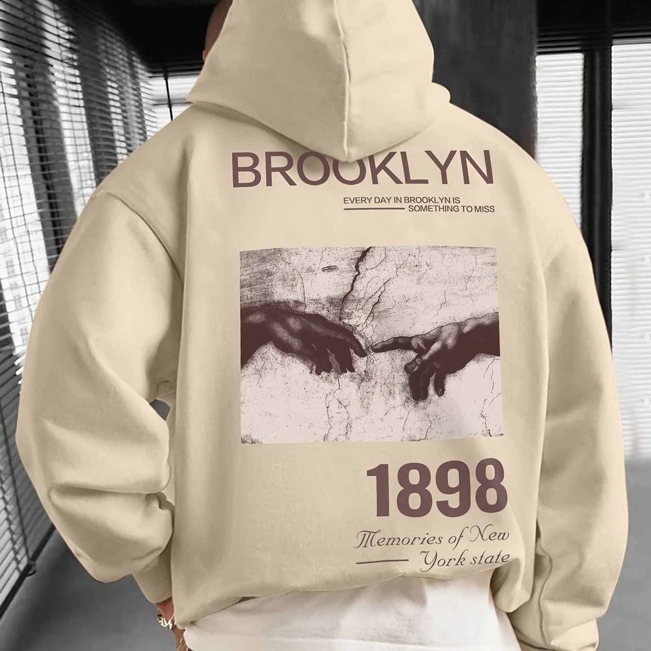 Men's Letter Print Hoodie With Kangaroo Pocket, Graphic Hooded Sweatshirt, Comfortable Loose Drawstring Fashion Pullover Hoodie, Autumn And Winter Men's Clothing