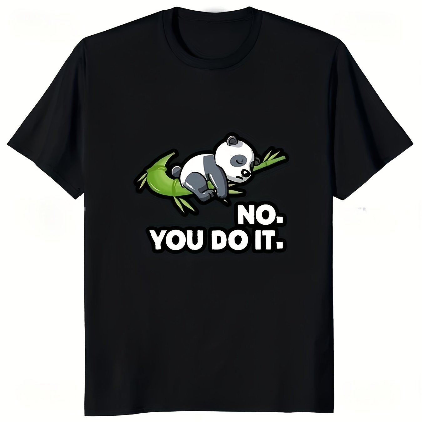 TEMU No Funny Printed T-shirt Kawaii Panda Graphic Casual Streetwear Hipster Hip Hop Loose Men Tees Breathable5- Same Style For Men And Women 2026
