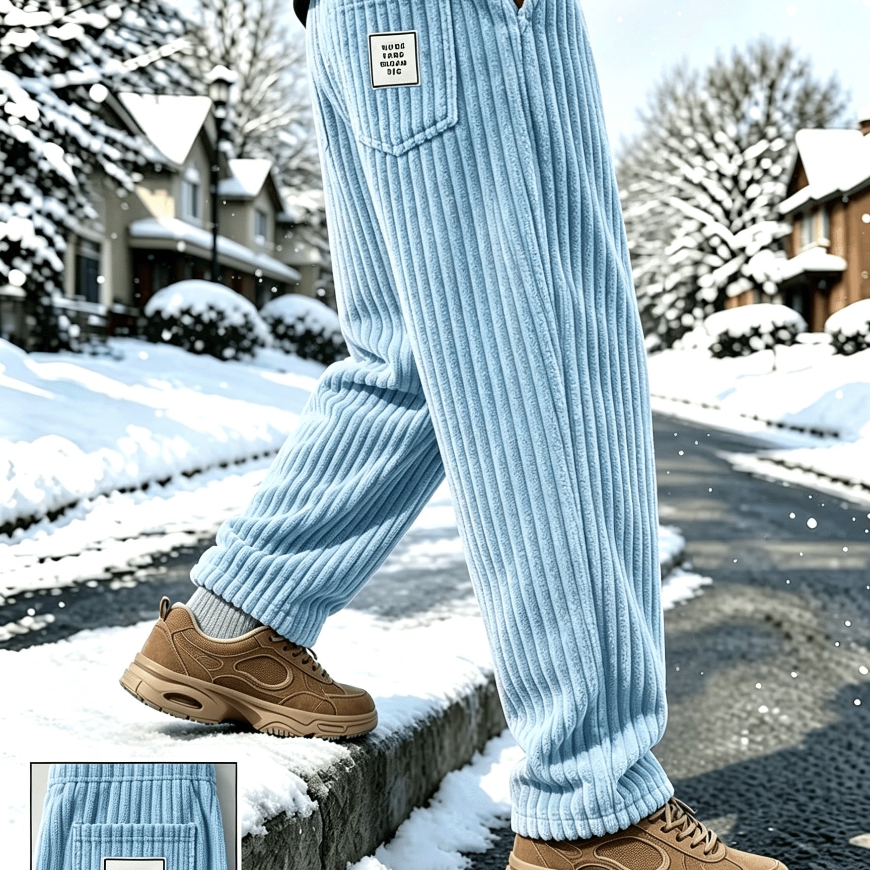 TEMU Pantalon pour Homme de Haute Qualité | Pantalon Droit en Velours pour Homme - Étiquette sur Arrière sur le Thème du Velours , Convient pour un ,