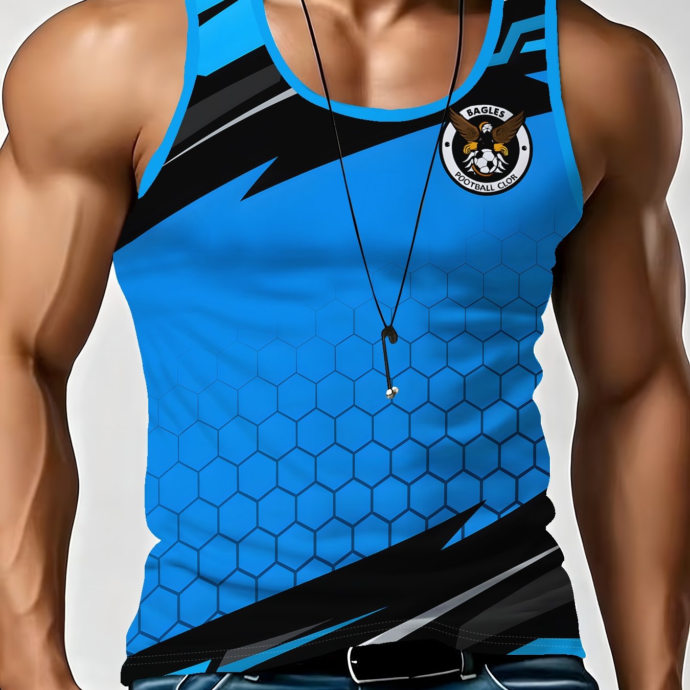 E-shop Locker geschnittenes Sport-Tanktop für Herren, atmungsaktives ärmelloses -Fitness-T-Shirt für den Sommer, bedruckte Weste