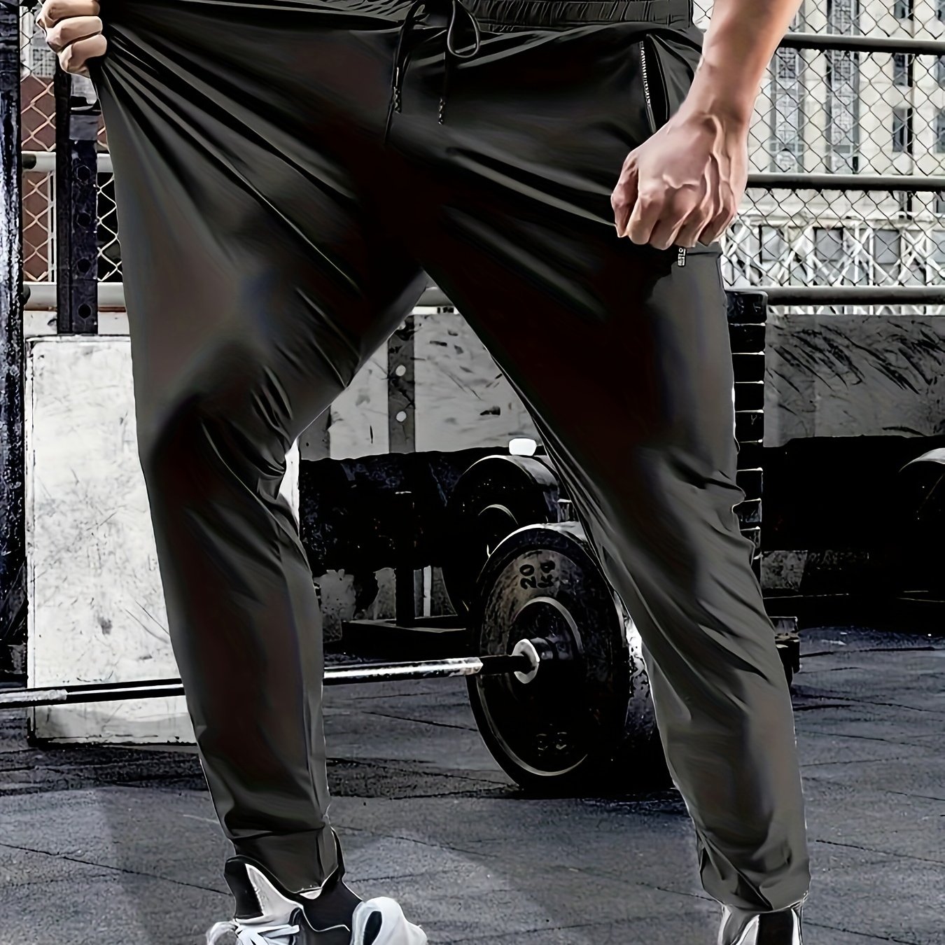 TEMU Men's Athletic Casual Long Pants For Fitness, Running, Hiking, And Made Of