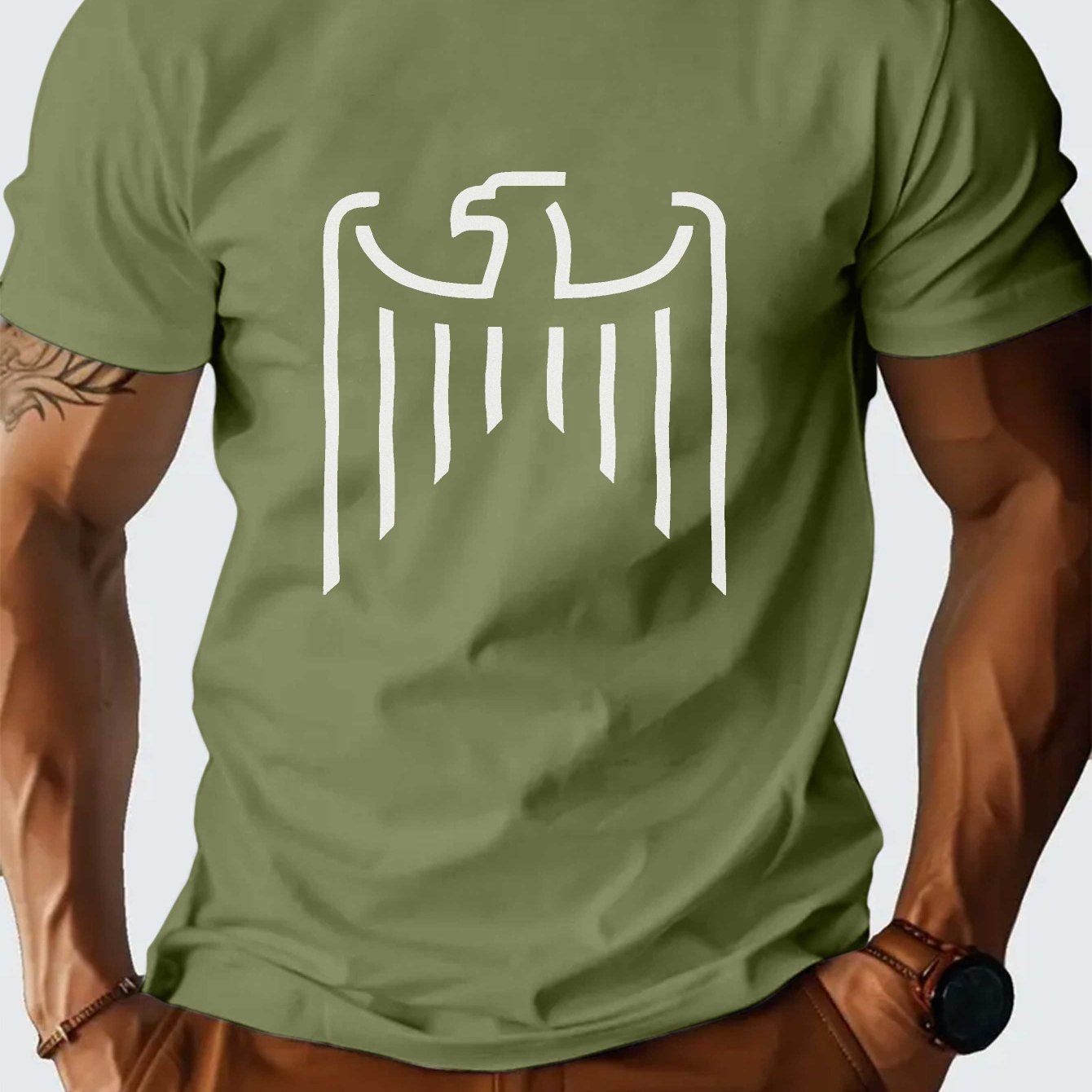 TEMU Deutschland Germany Spring And Summer Men's Printed Short-sleeved Top, , Comfortable And Breathable, Moisture-absorbing And Sweating Summer Hot