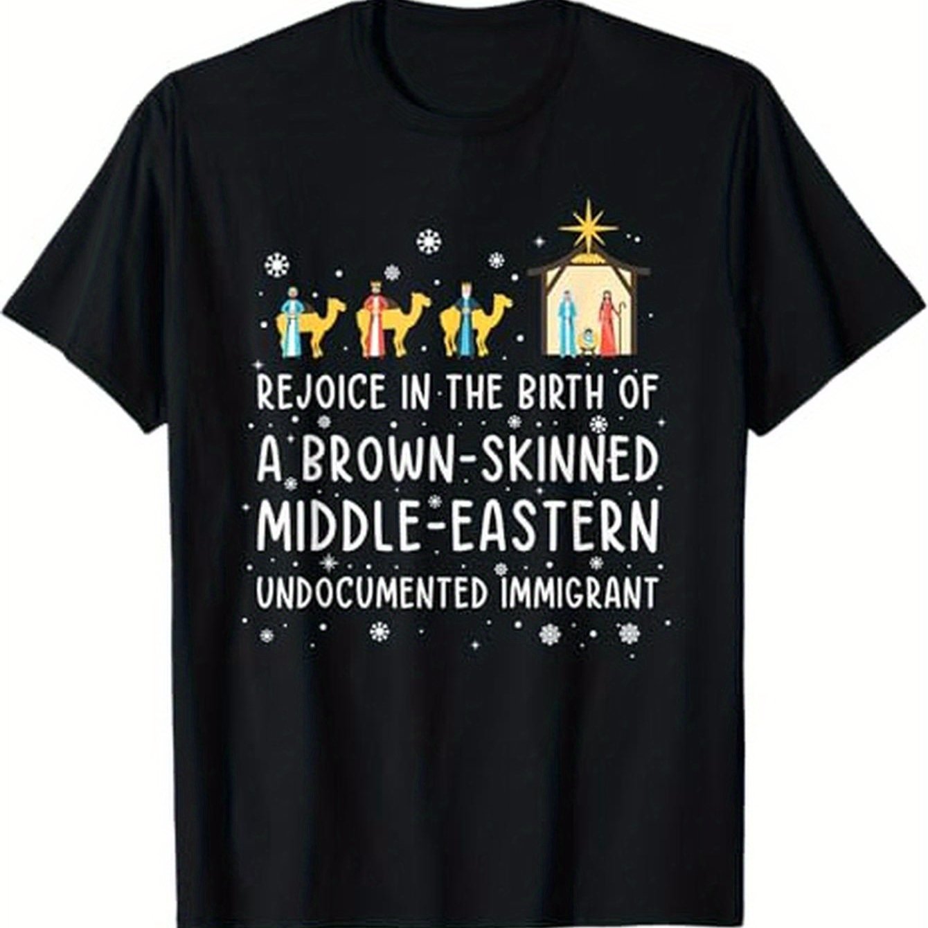 TEMU In Of Skinned Middle Eastern Men Women T For Cultural 180g Cotton, Printed T-shirt