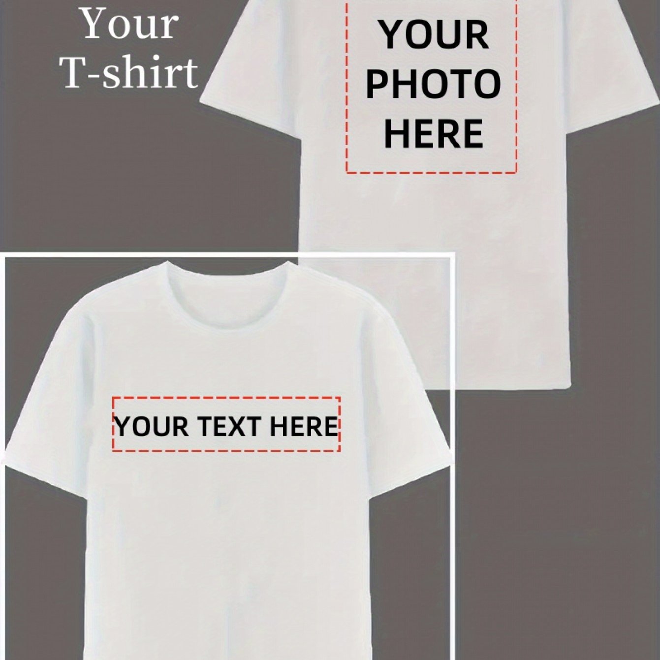 TEMU 1 T-shirt Personnalisé - Impression Devant et Dos, Idéal pour et , Tenue Décontractée ou Logos d'Équipes de Danse. Parfait pour le Team Building
