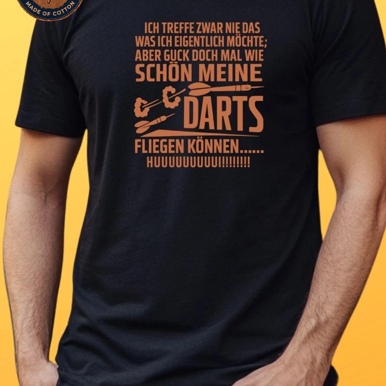 Image of Men's T-shirt Unisex T Shirt Funny Darts Design Casual Streetwear Summer Breathable Graphic Tee Sizes Xs 5xl Family Fit Neck School Round Single Gift Attire Sided Comfortable