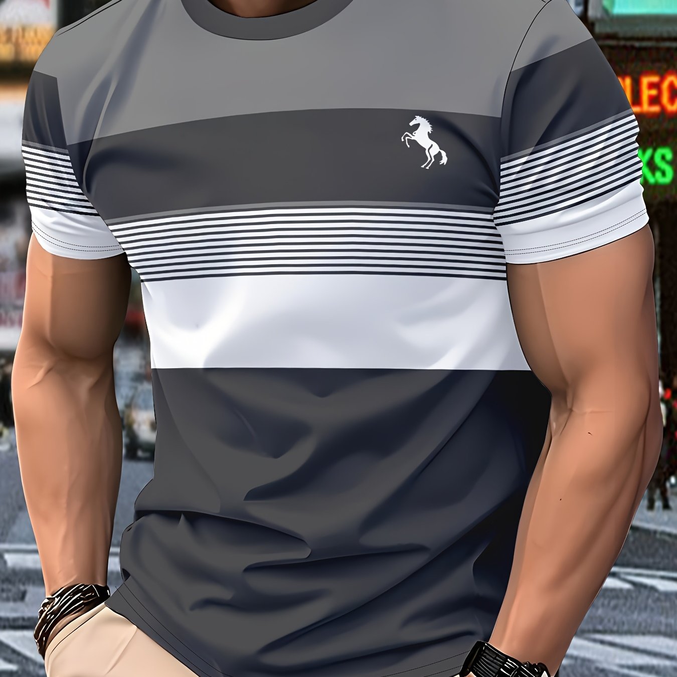 E-shop Lässiges Herren-T-Shirt – Leichtes Polyester für Outdoor, Pendeln Urlaub. Maschinenwaschbar. Geeignet für alle Jahreszeiten. Bequem für tägliche