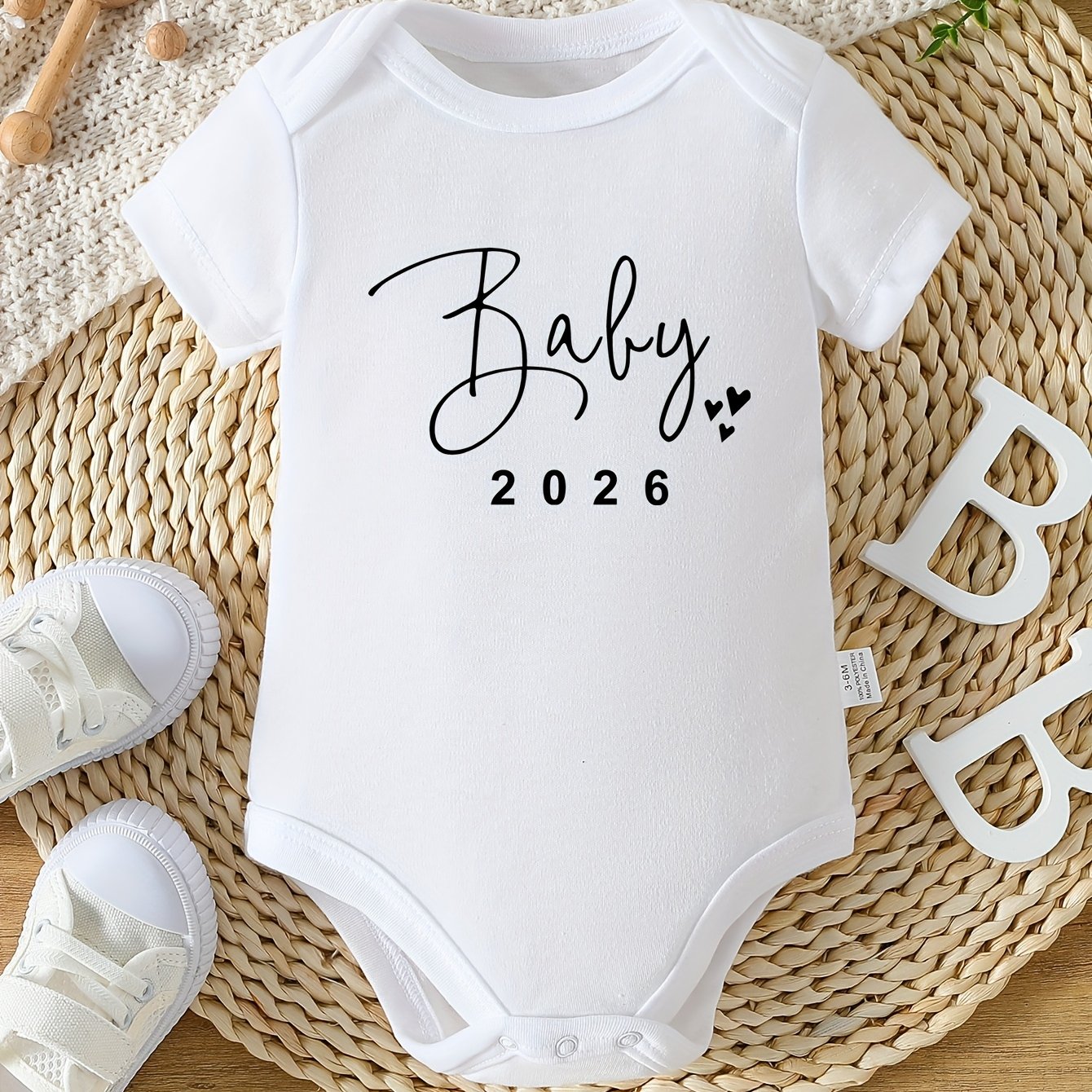 Image of Announce Pregnancy Baby 2026 Newborn Cotton Triangle Bodysuit, Perfect For Outdoor
