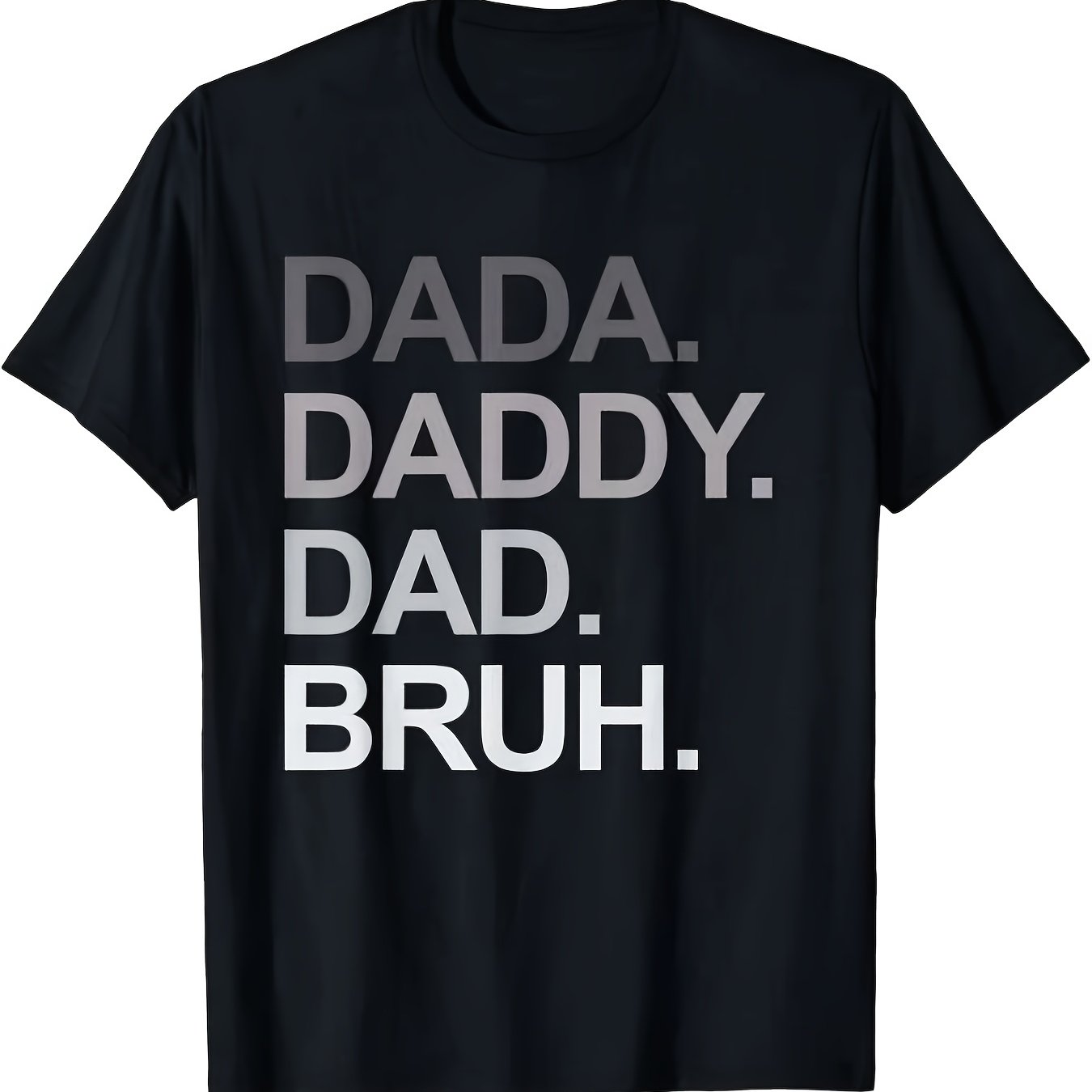 TEMU T-shirt unisexe pour homme, cadeau de fête des pères, style décontracté 2026, 180G - Dada Daddy Dad Bruh, mari drôle, papa, fête des pères