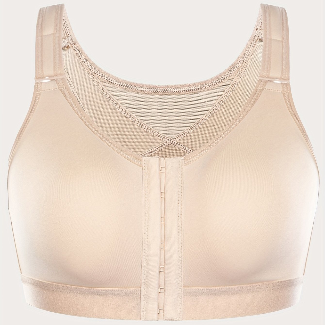 Women Front Closure Wirefree Post Surgery Plus Size Back Support Posture Bra