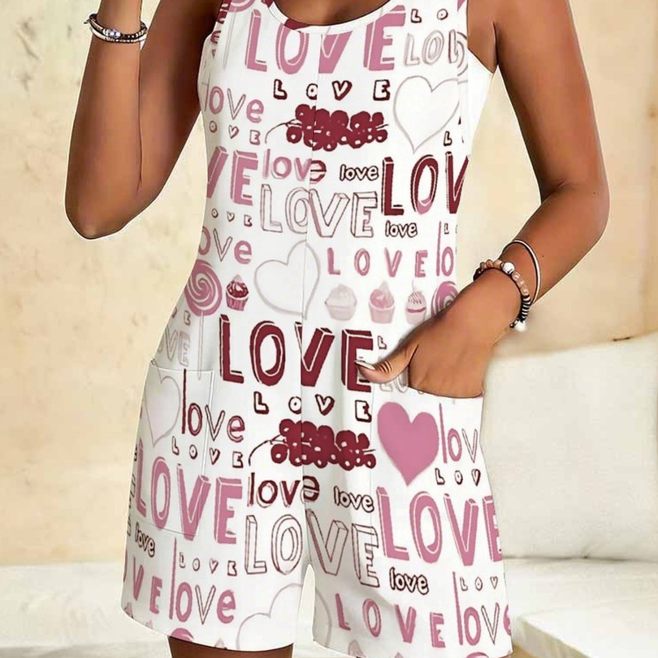 Plus Size, Directional Fashion Elegant Plus-size Romper, Loose And Casual, A Holiday Essential, With Elegant Floral Prints, Exuding A Feminine