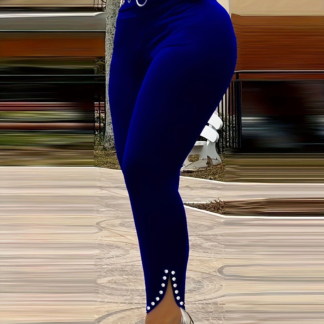 TEMU And High-waisted Eyelet Pants, Sexy Slim-fit Trousers, Versatile New Style Clothing