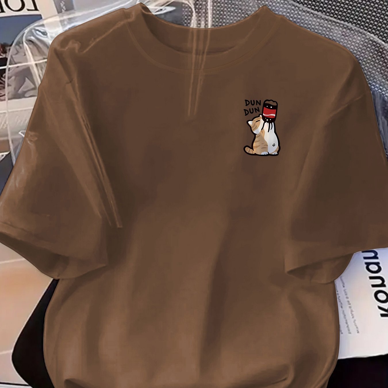 TEMU Women' Green Mint T-shirt - Mint Green Everyday Casual Top, Relaxed Fit Round Neck Tee For Everyday Outfits & Lounge Wear, Spring Fashion,