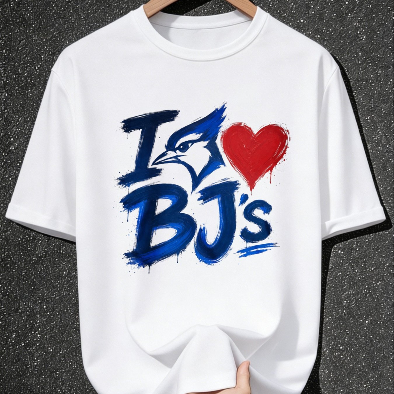 TEMU T-shirt Graphique pour Homme I Love Bjs - Léger et Respirant, Col Rond, Coupe Décontractée, Convient pour l'Été, les Activités Air et les Tenues