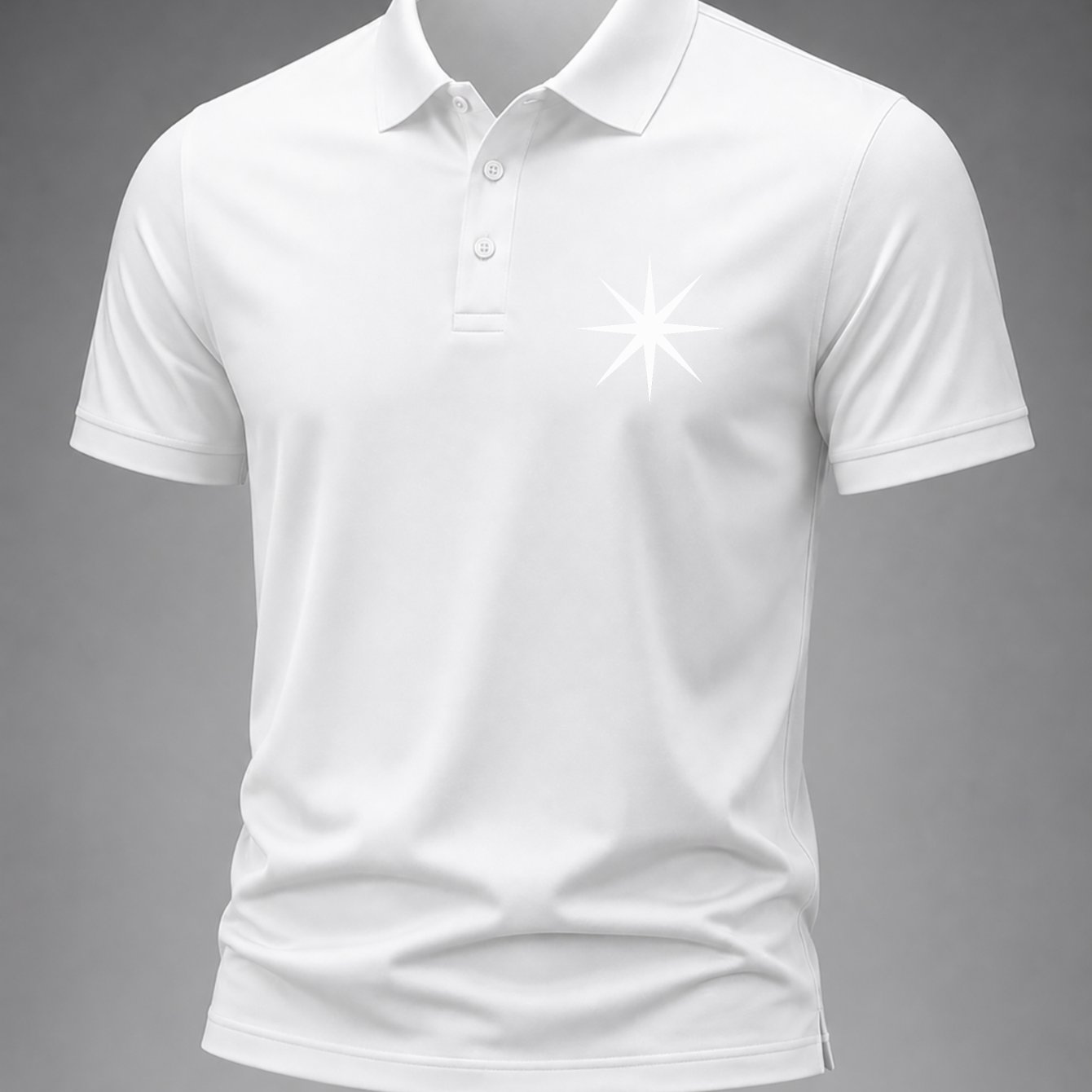 Image of 's Shirt Featuring A Minimalist White Starburst Print On High-quality, Casual Suitable For Spring Summer Office Or Daily Wear, Gift For Who Clean