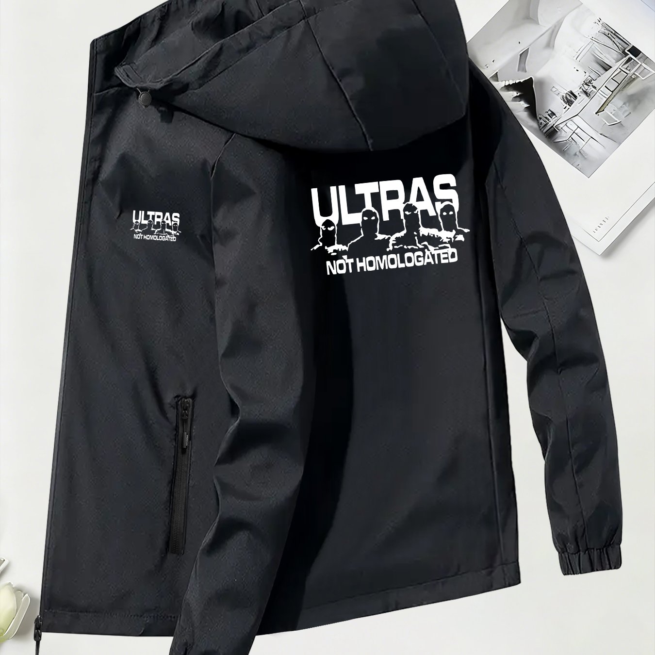 TEMU A Lightweight And Durable Outer Jacket Suitable For Outdoor Hiking, Featuring Ultras Pattern Elements, Designed For In Mountaineering