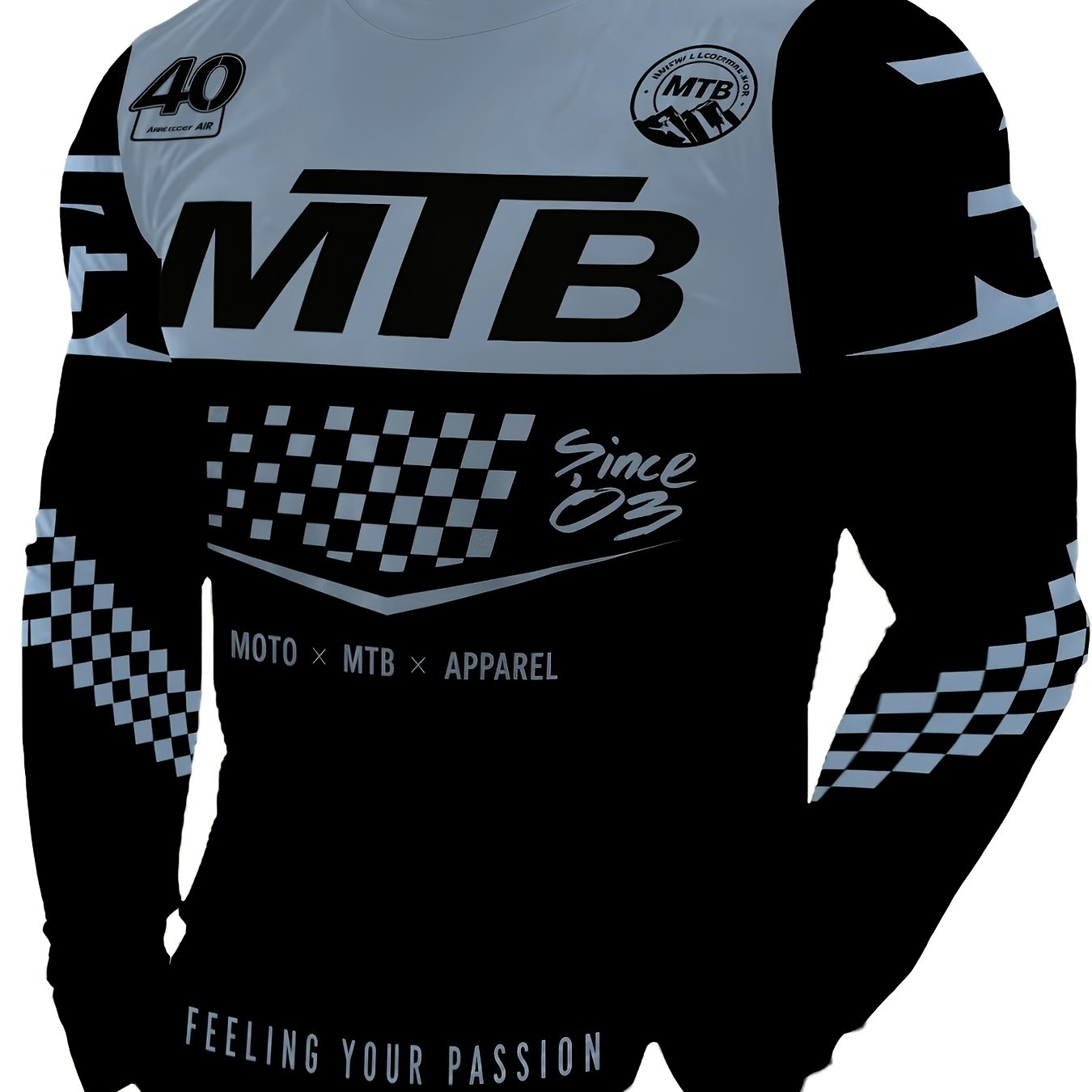 TEMU Men's Outdoor Sports Shirt, Cycling Downhill Long Sleeve Top, Mountain Bike, Motorcycle, Off-road Bike, Road Bike Quick-