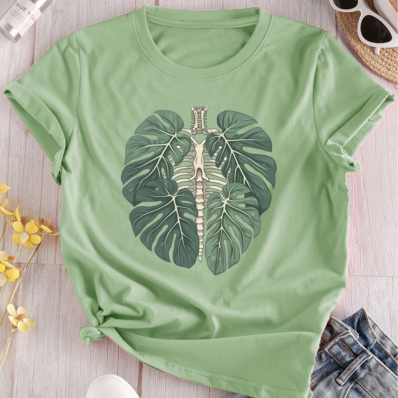 TEMU Comfortable Colors, Skeleton Plant Body T-shirt, Unisex T-shirt, Shirt For Plant Enthusiasts, Gift For Orange Lovers, Present For Plant Lovers,