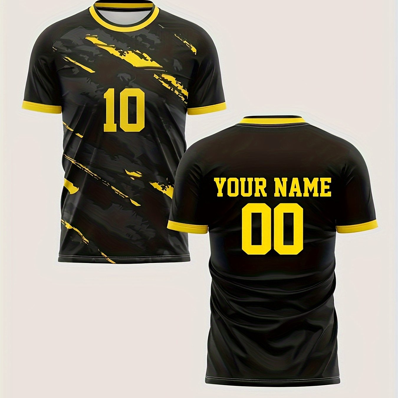 TEMU Maglia da calcio personalizzata - Personalizzazione con e numero - Motivo a spirale sportivo e - Tessuto traspirante per , partite e divise di -
