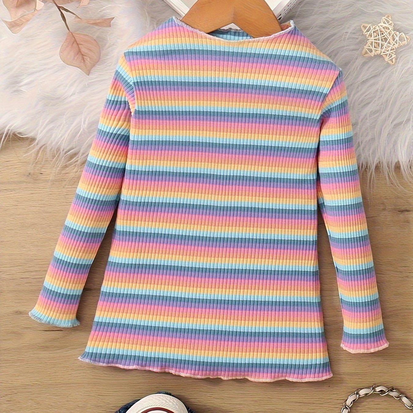 Women Girls Rainbow Striped T Shirt Oversized Long Sleeve Pullover  Sweatshirt Tops for Causal Street Wear Festivals