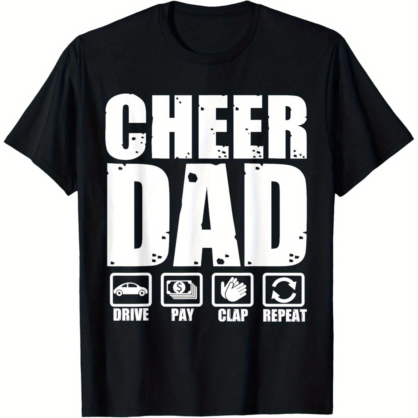 Image of Humorous T-shirt For Cheerleading Dads, Ideal For Father's Day, Made From Soft And Breathable Material, In Sizes S To Xxxl