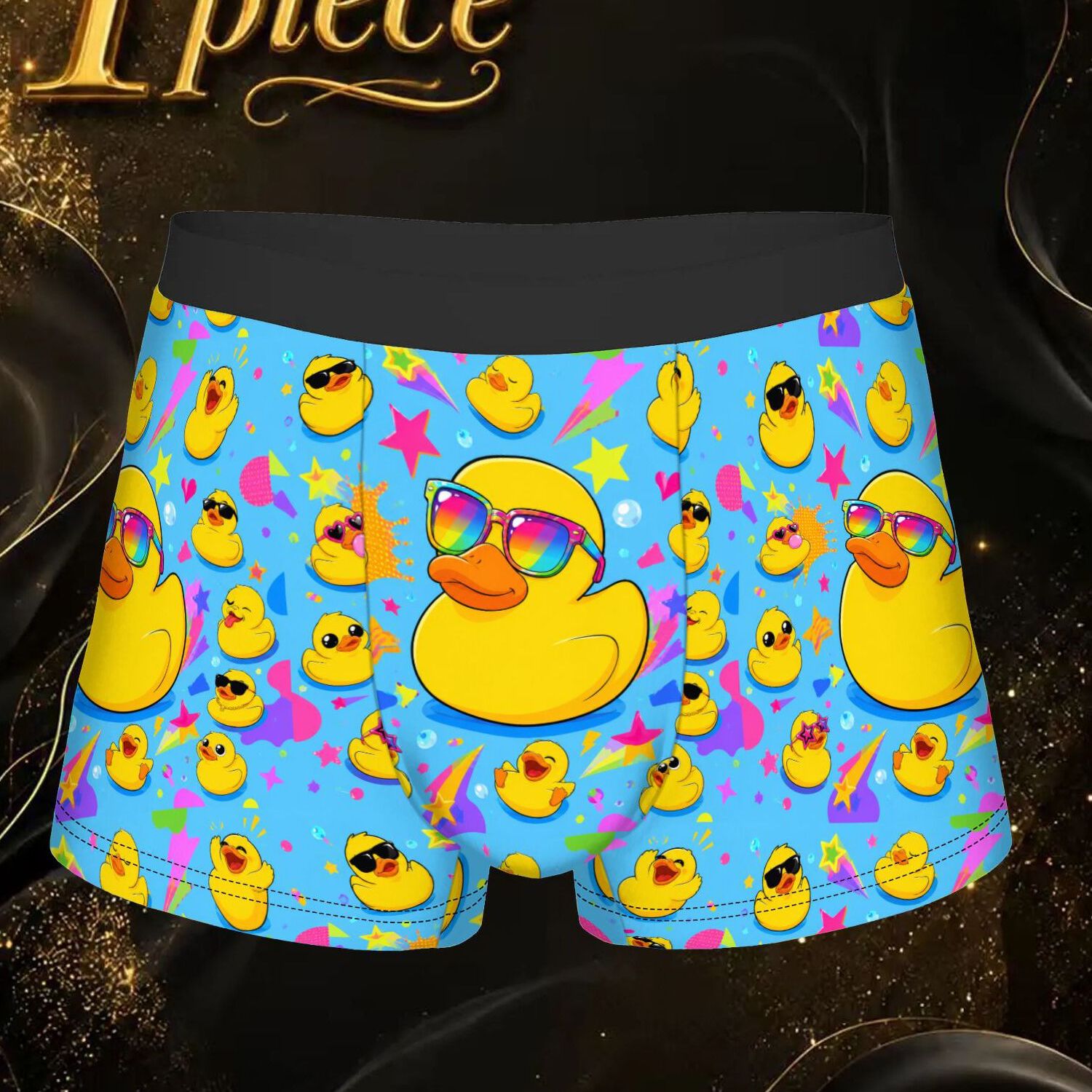 TEMU 1pc Biihudu Of A Little Yellow Duck With Glasses Underpants Homme Panties For Man Underwear Shorts Boxer Briefs