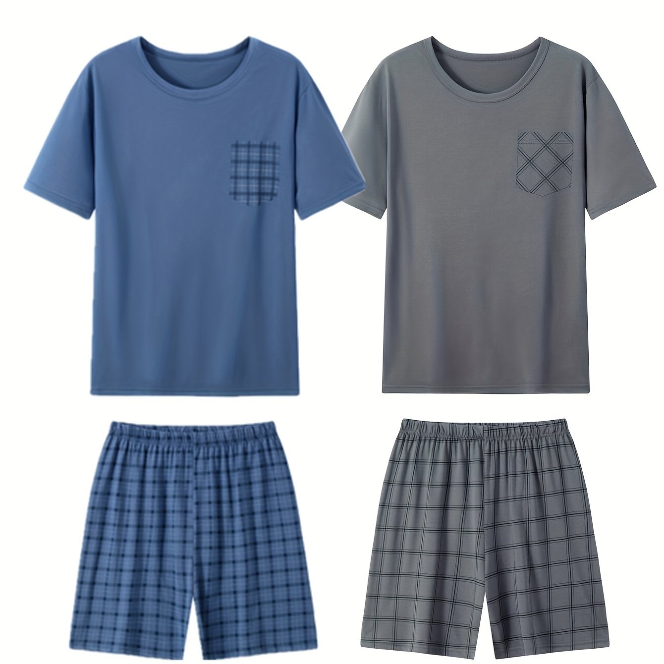 A Lightweight Summer Set For Men Consisting Of 4 Pieces, Along With A Two-piece Loungewear Outfit, Plus Size