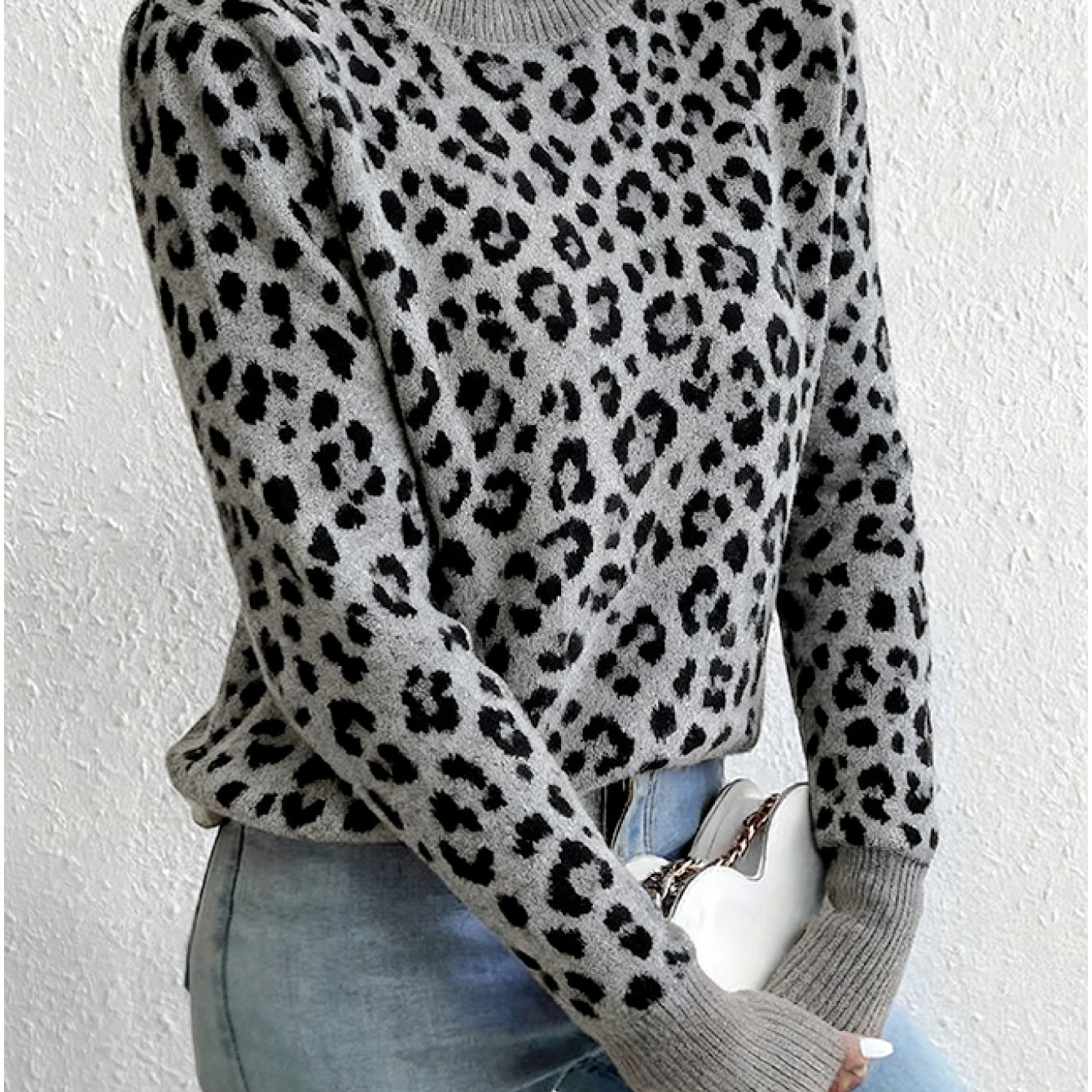 Versatile Leopard Print Autumn Winter Pullover Sweater