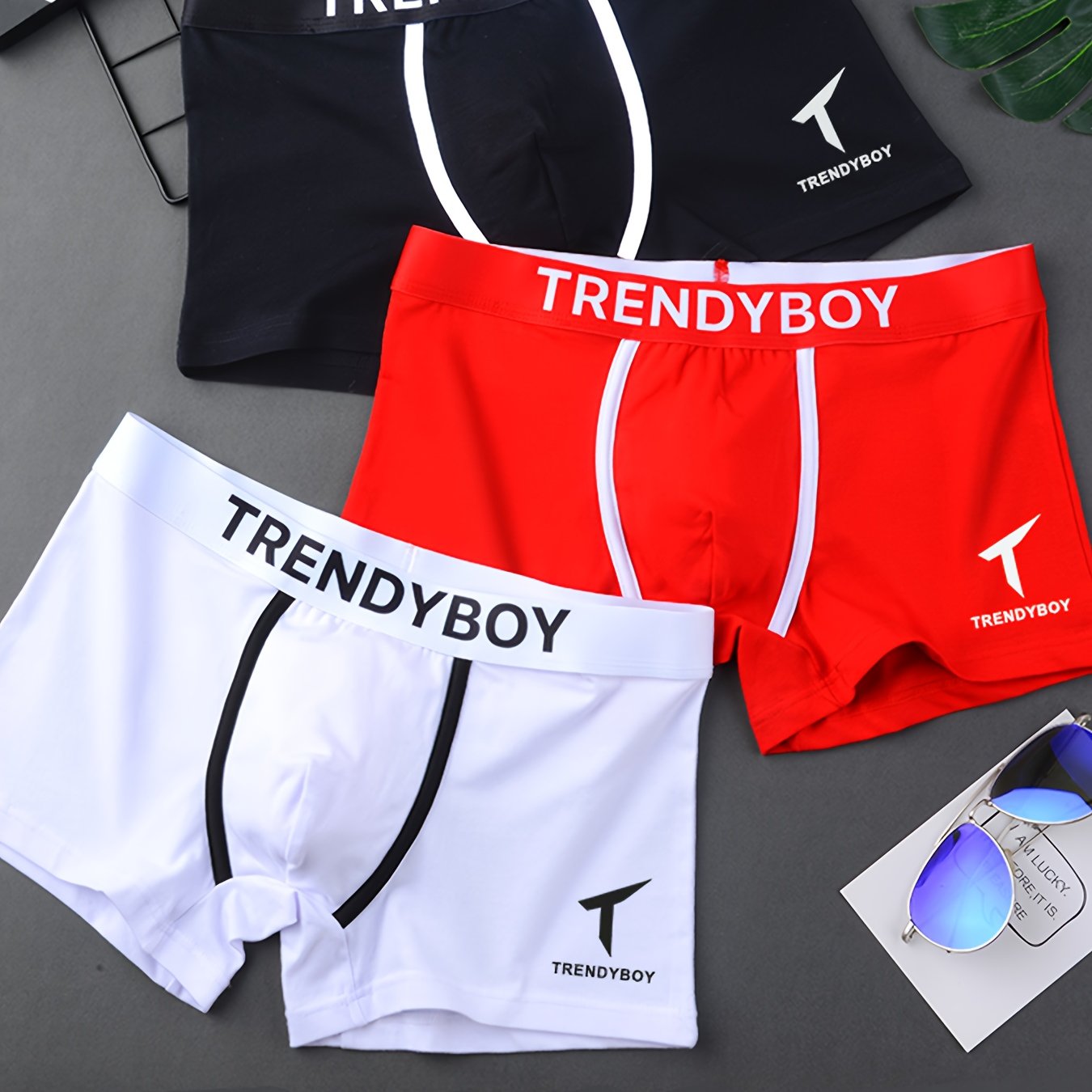 E-shop 3er Set Atmungsaktive, Weiche Herren Boxershorts, Sportliche Herrenshorts, Elastisch und Bequem, Herren Unterwäsche, für den Freizeitlook