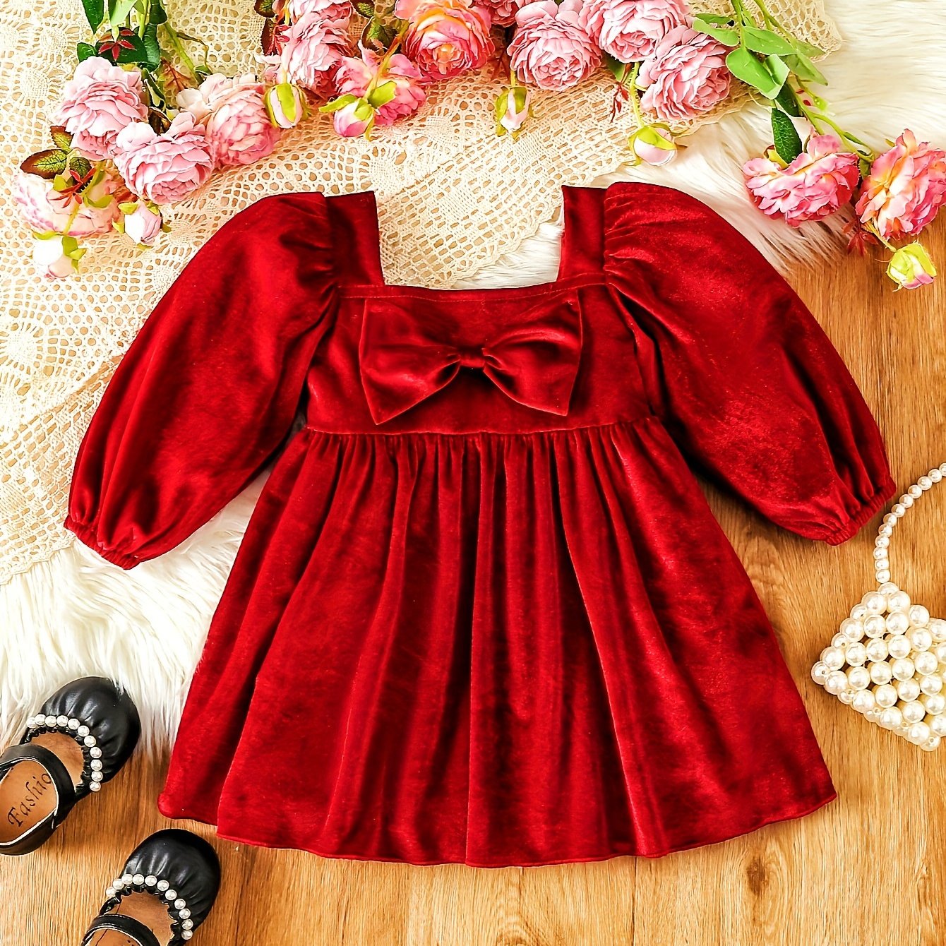 Baby Girls Fashion Autumn And Winter Thermal Belted Dress - Temu