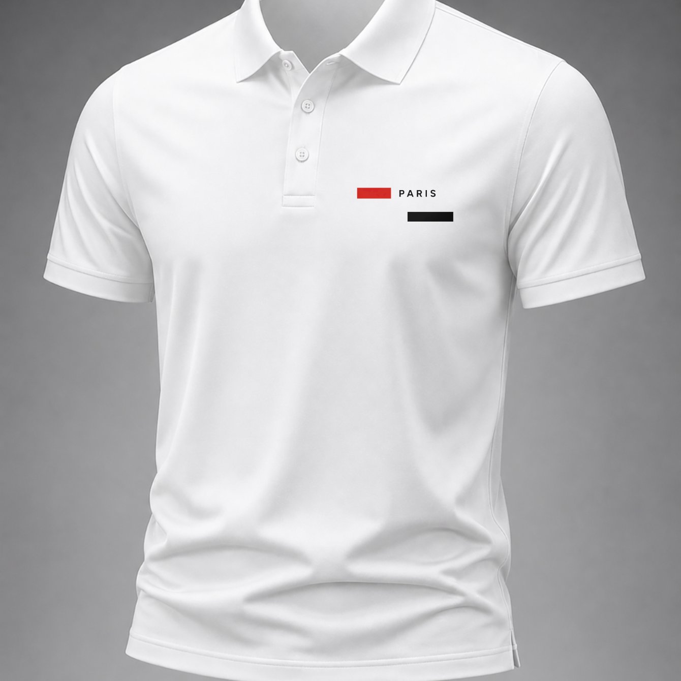 's Shirt Featuring Paris Text And Color , High-quality Blend Business Casual Summer Office Wear Gift For