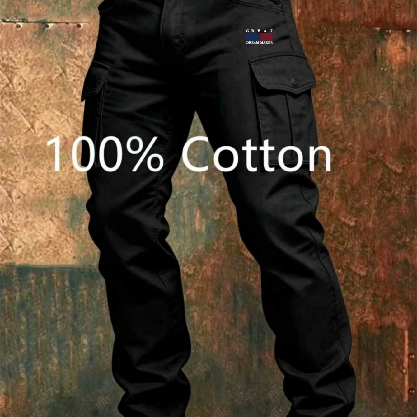 Image of Men's Pure Cotton Tactical Pants - Multi-pocket Workwear Trousers With Utility Belt Compatible For Outdoor,, & | Machine Washable Durable Workwear Suitable For Spring/autumn