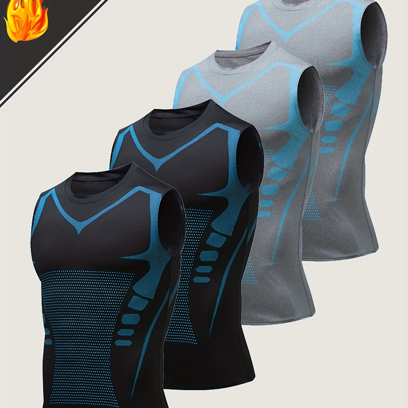TEMU 4pcs Summer Men's Sports Vest, Shaping Sleeveless T-shirt, Quick-drying Breathable Tight Sleeveless Top, Tight Training Elastic Vest, Compressed