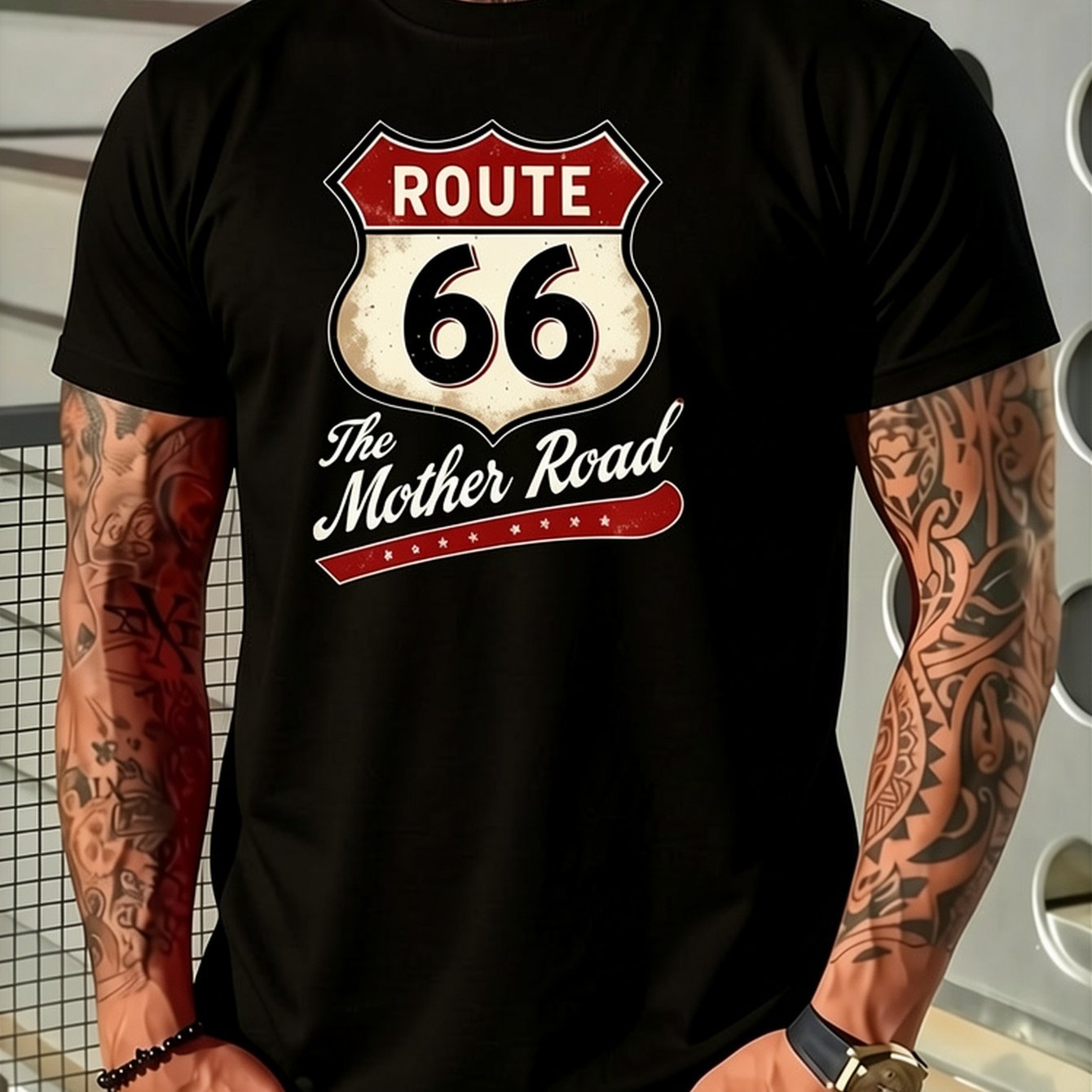 Image of 410 Teenager's Vintage T-shirt | Graphic Print Of The Mother For Road, Retro Americana Casual Tee Featuring Micro-stretch, Regular Fit, Machine Washable & Durable For , For Teenager, For Teenager