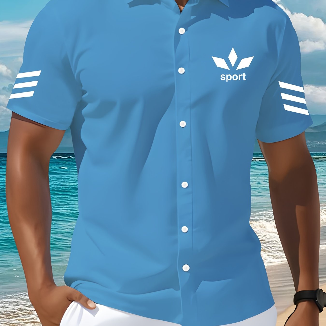 TEMU Fashionable And Cool Summer Short Sleeve Shirt Piece Lightweight Breathable Business Formal Casual All-match Office Beach