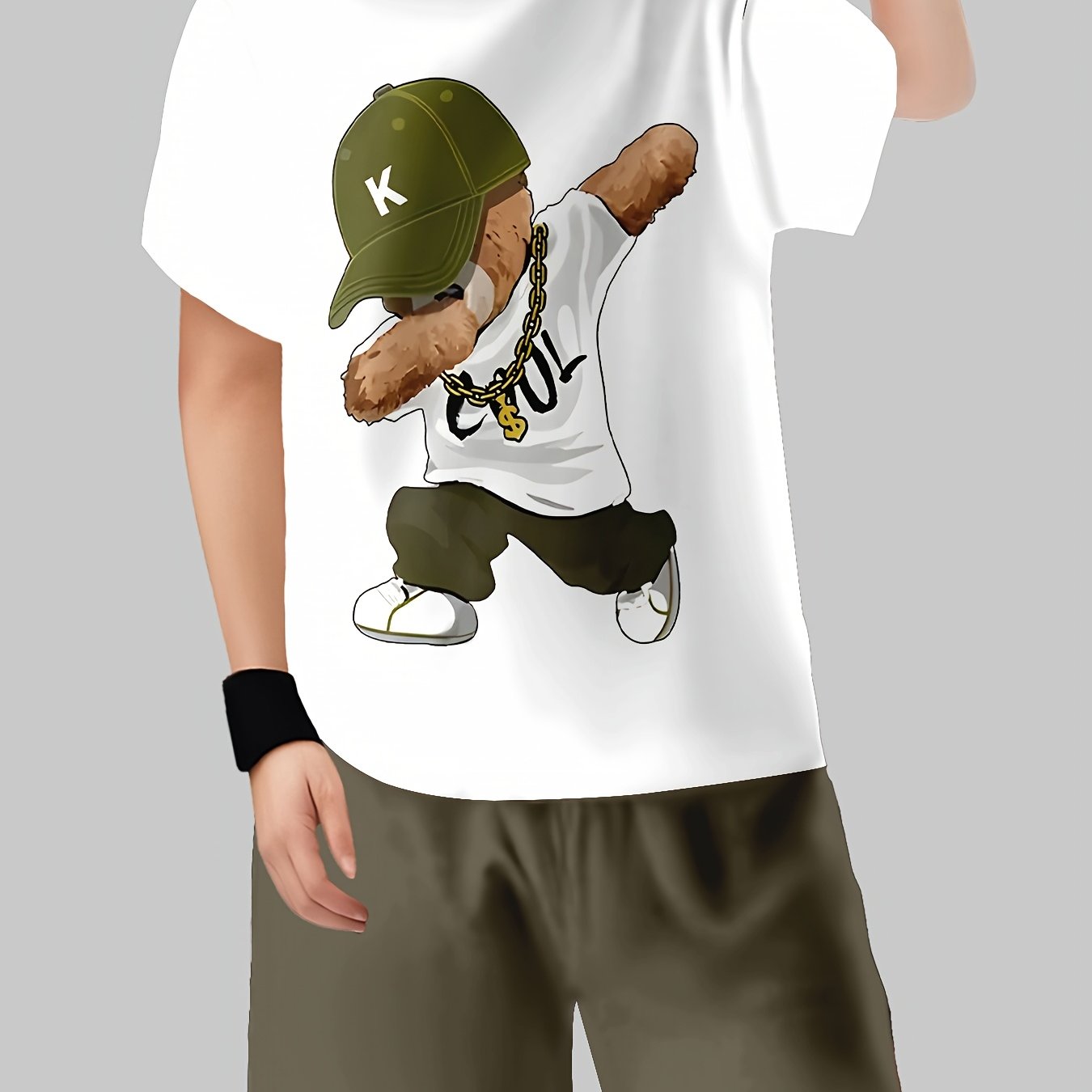 Boys Suit Printed Casual Pullover Short Sleeve Shorts T Sweatshirt, Boysoutdoor T-shirt Shorts Se, Perfect For Outdoor