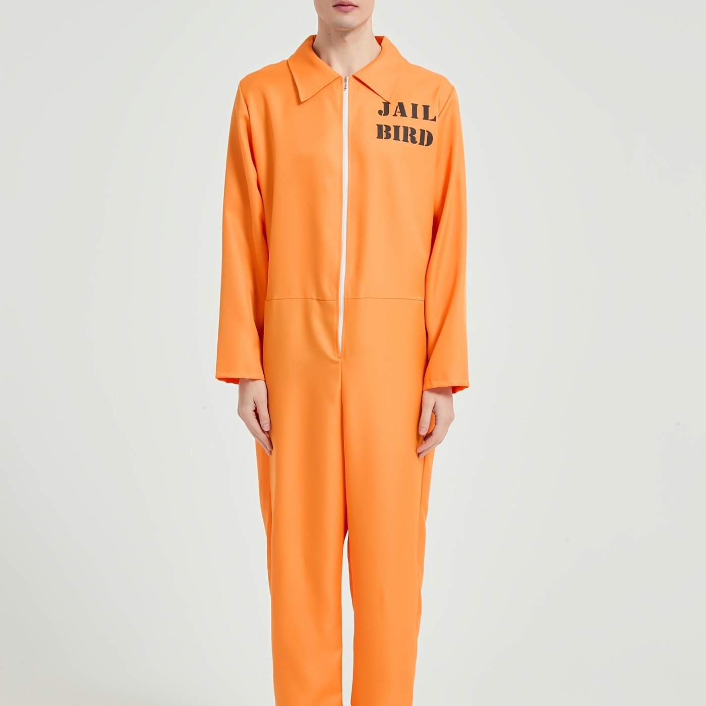 TEMU 1pc Halloween Men's And Women's Costume And Roleplay, Orange Bodysuit, Prison Outfit, Prisoner Costume, Movie-inspired Orange Bodysuit Npc
